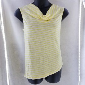 Jones New York Asymetrical Yellow White T Shirt L